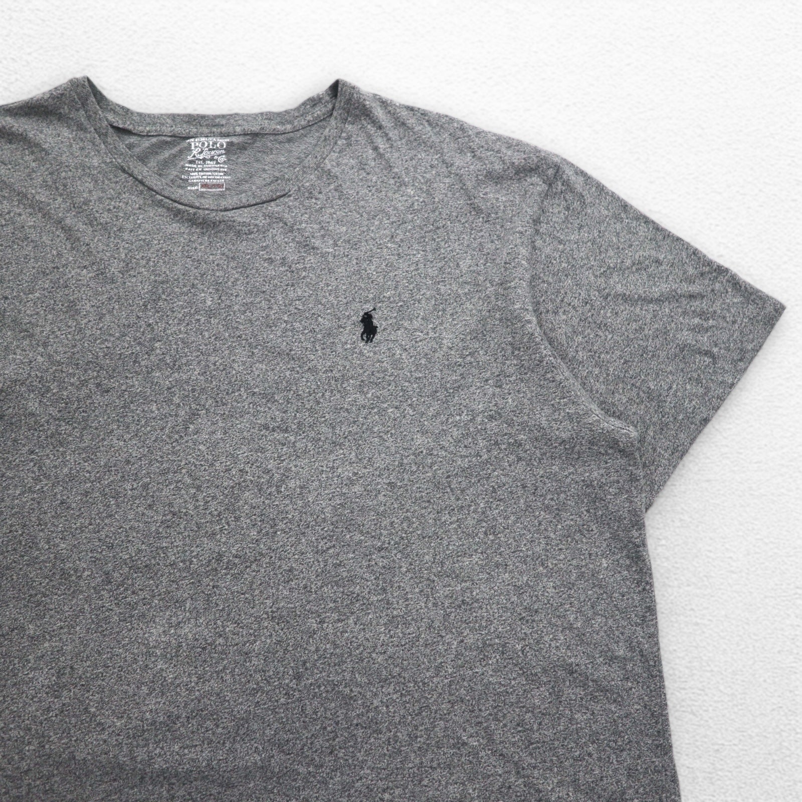 POLO RALPH LAUREN T-shirt con ricamo piccolo pony 2XL grigio cotone