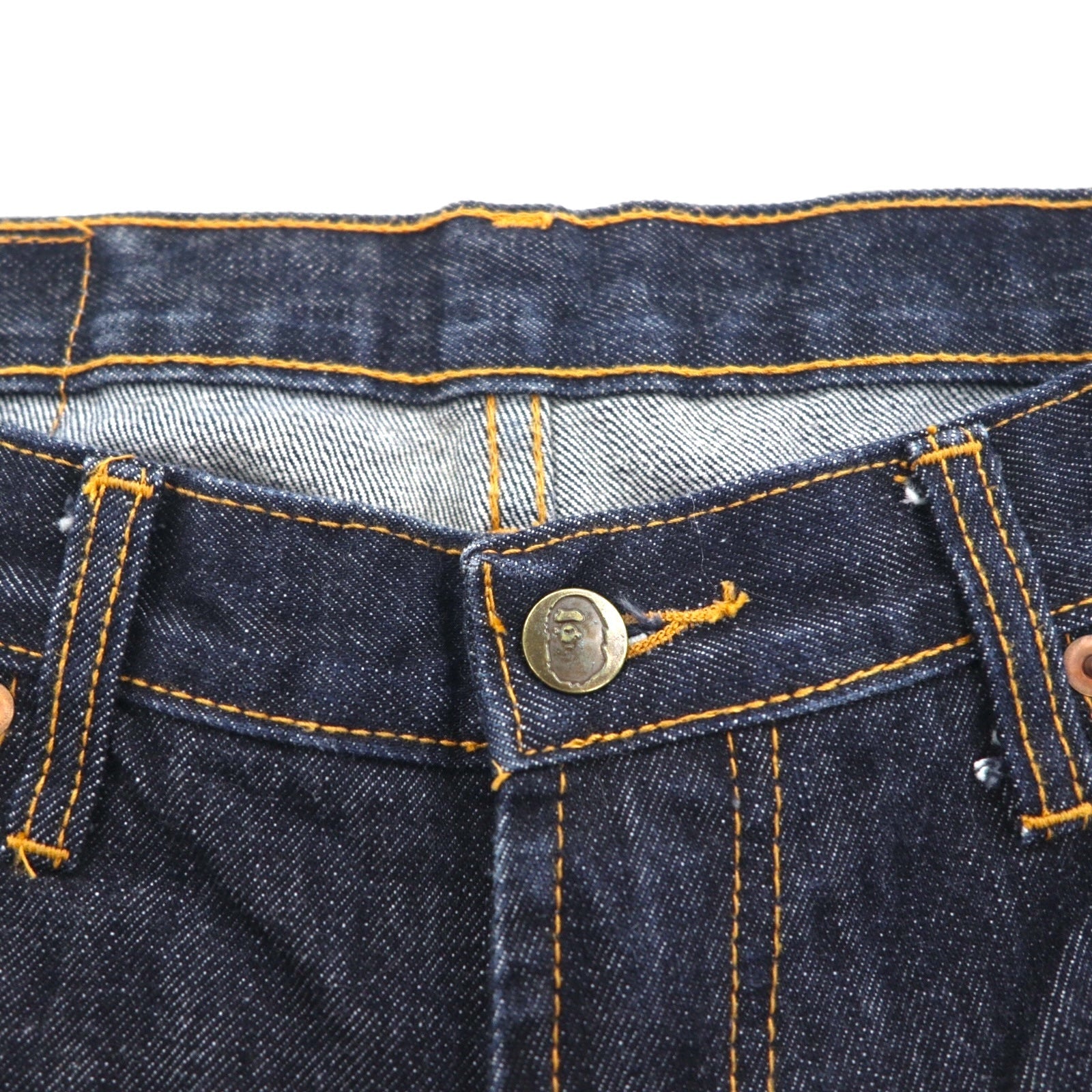 A Bathing Ape Jeans rigidi in denim L indaco blu LOT 2005