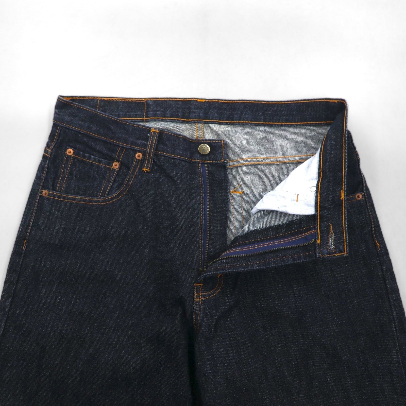 A Bathing Ape Jeans rigidi in denim L indaco blu LOT 2005