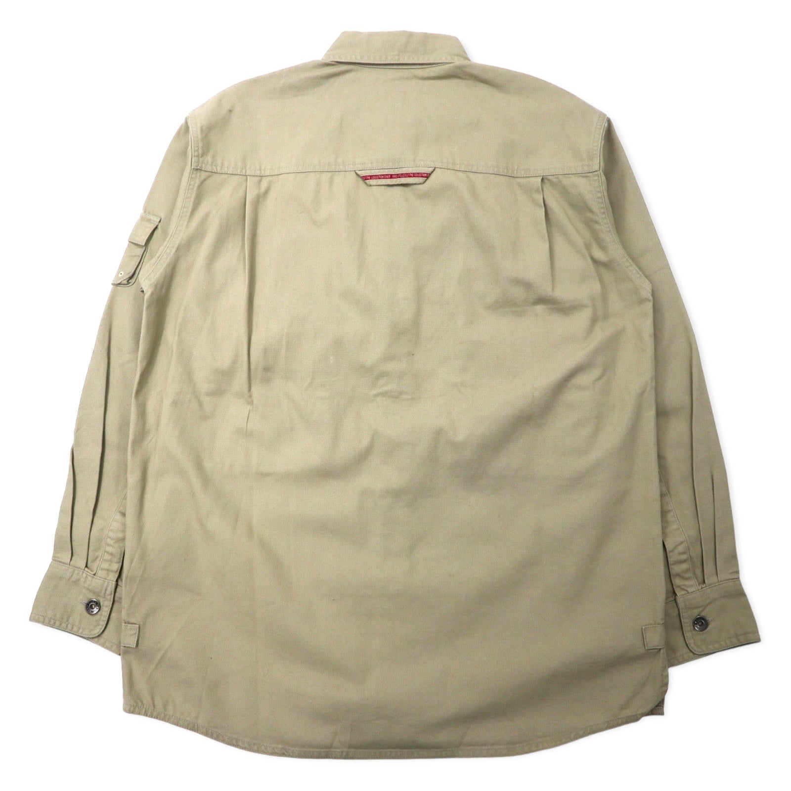 FUBU camicia da lavoro utility anni 2000 M beige cotone oversize nuova con etichette