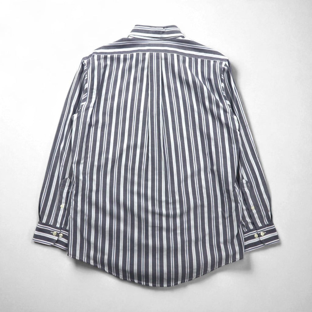 Brooks Brothers REGENT ボタンダウンシャツ L グレー ストライプ ノンアイロン コットン