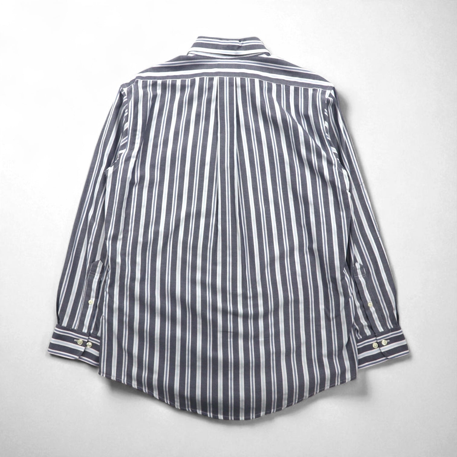 Brooks Brothers REGENT Camicia button-down L grigia a righe in cotone senza stiro