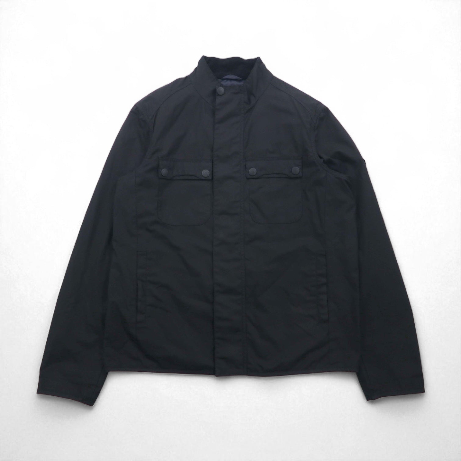 BARBOUR INTERNATIONAL LOCK WAX JACKET Giacca cerata da moto M Nera doppia zip MWX1176BK71