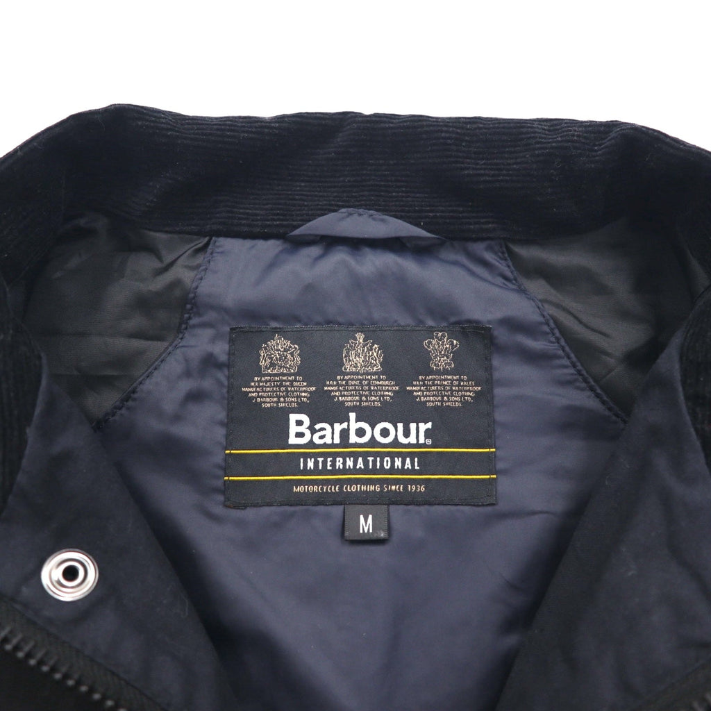 BARBOUR INTERNATIONAL LOCK WAX JACKET Giacca cerata da moto M Nera doppia zip MWX1176BK71