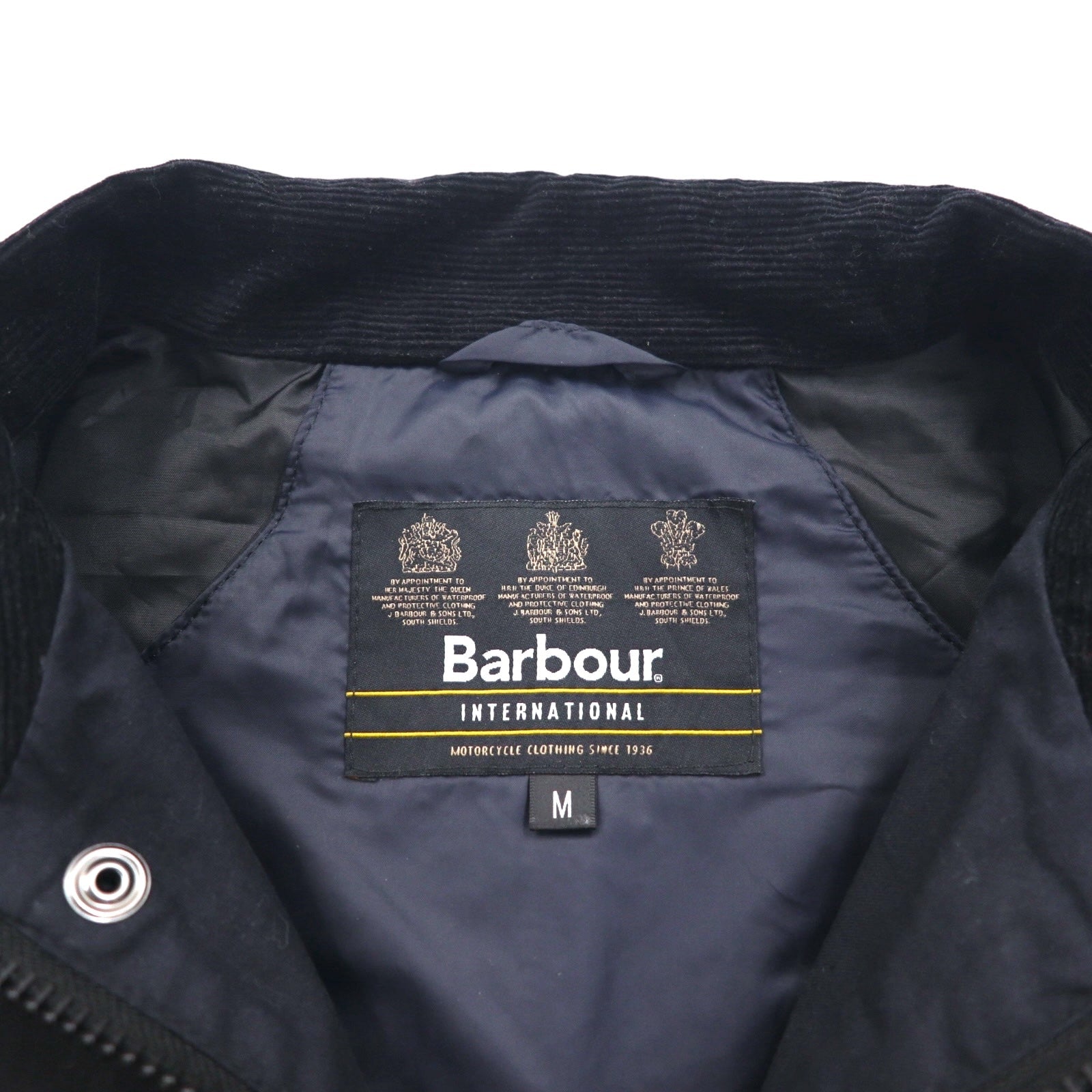 BARBOUR INTERNATIONAL LOCK WAX JACKET Giacca cerata da moto M Nera doppia zip MWX1176BK71