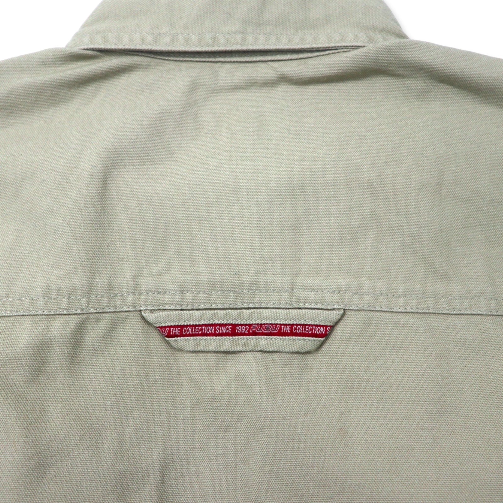 FUBU camicia da lavoro utility anni 2000 M beige cotone oversize nuova con etichette