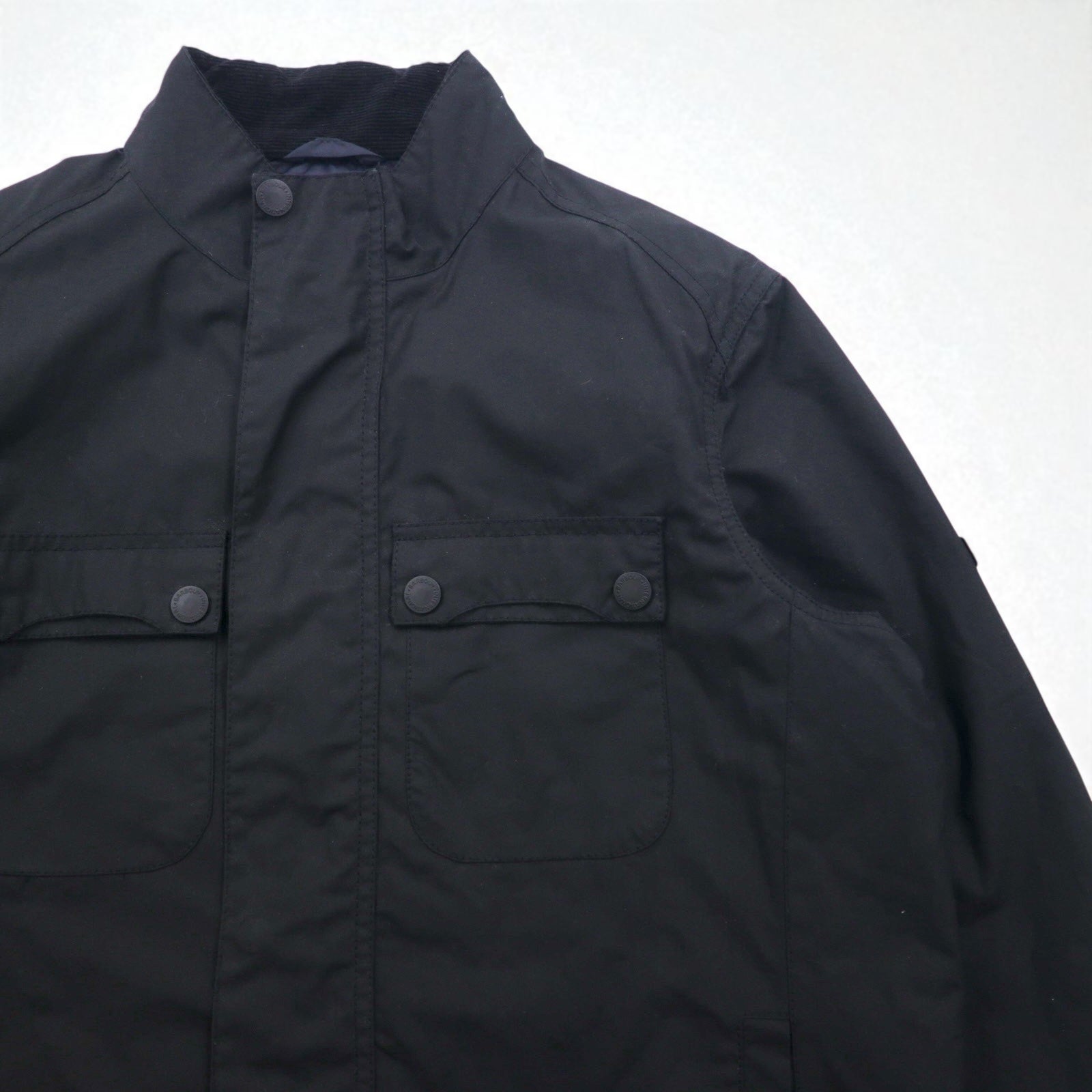 BARBOUR INTERNATIONAL LOCK WAX JACKET Giacca cerata da moto M Nera doppia zip MWX1176BK71