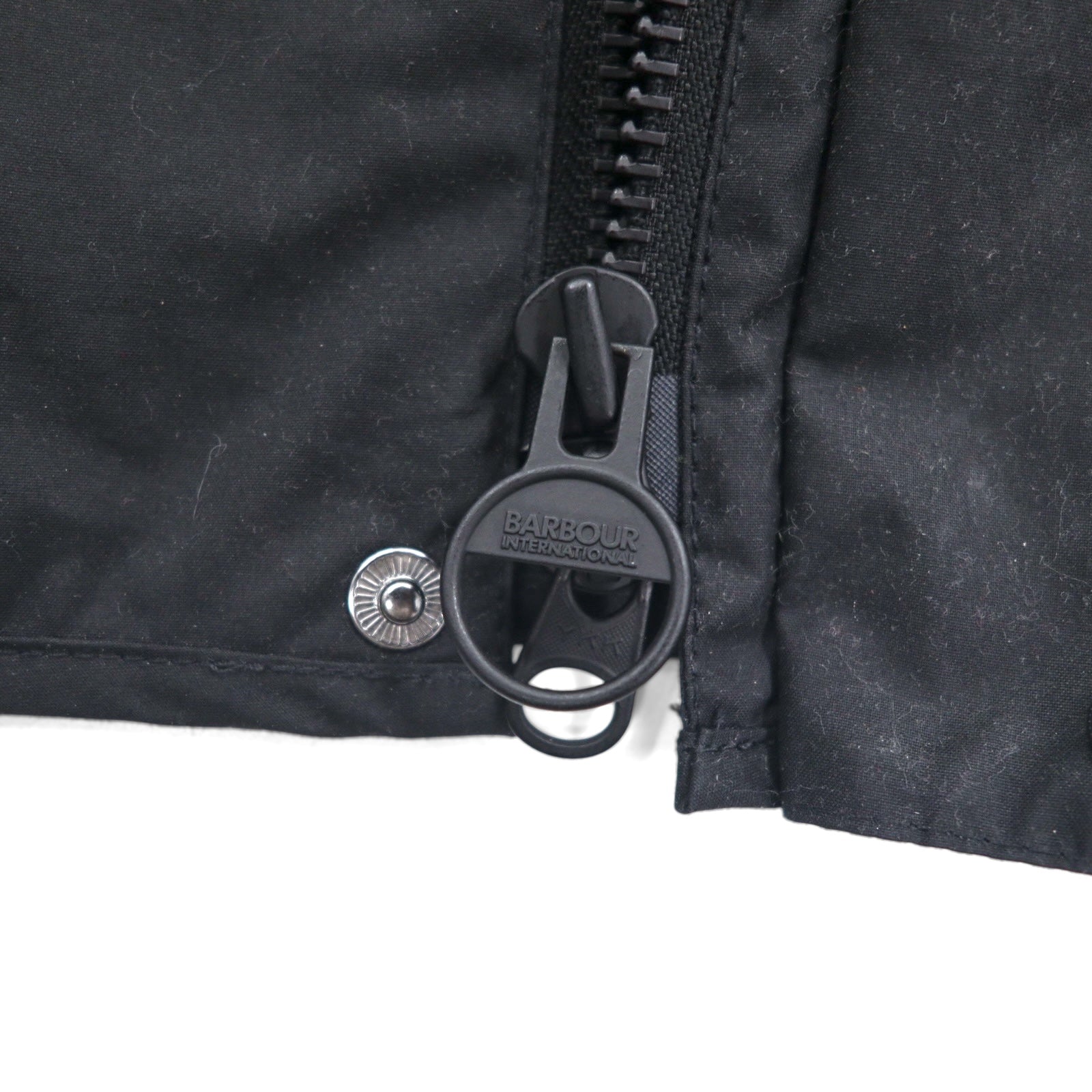 BARBOUR INTERNATIONAL LOCK WAX JACKET Giacca cerata da moto M Nera doppia zip MWX1176BK71