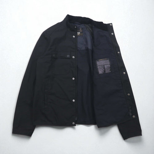 BARBOUR INTERNATIONAL LOCK WAX JACKET Giacca cerata da moto M Nera doppia zip MWX1176BK71
