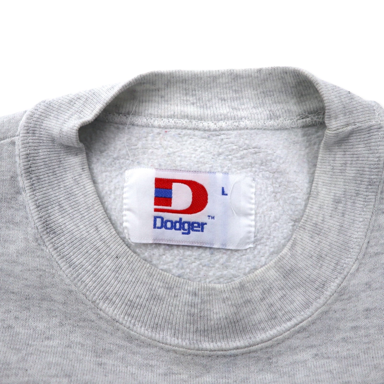 Dodger Made in USA anni '90 Felpa girocollo stampata college L Grigio Blu Cotone ST. FRANCIS
