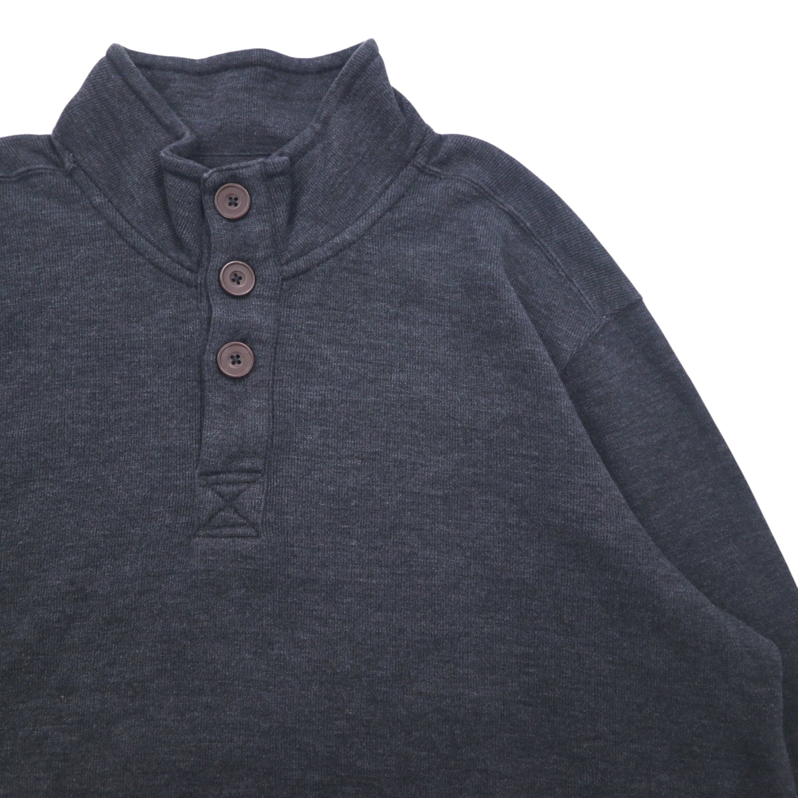 Felpa Eddie Bauer a mezza abbottonatura XL grigio cotone