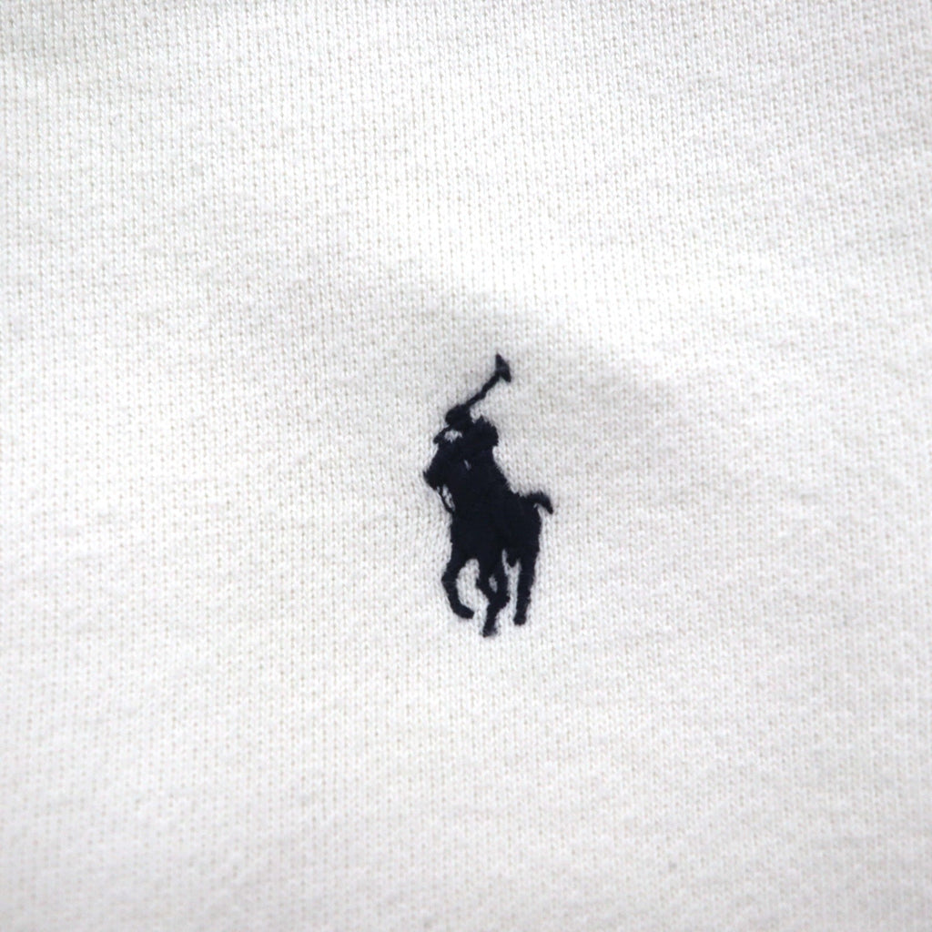 Polo by Ralph Lauren 90年代 リバースウィーブ 前V スウェット M ホワイト 裏起毛 スモールポニー刺繍