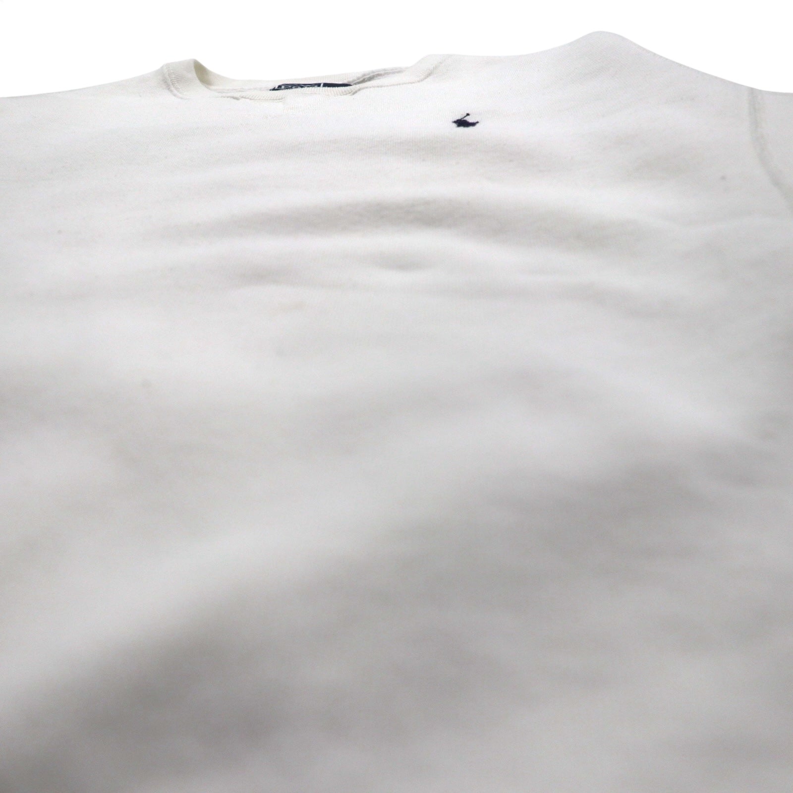 Polo by Ralph Lauren 90年代 リバースウィーブ 前V スウェット M ホワイト 裏起毛 スモールポニー刺繍