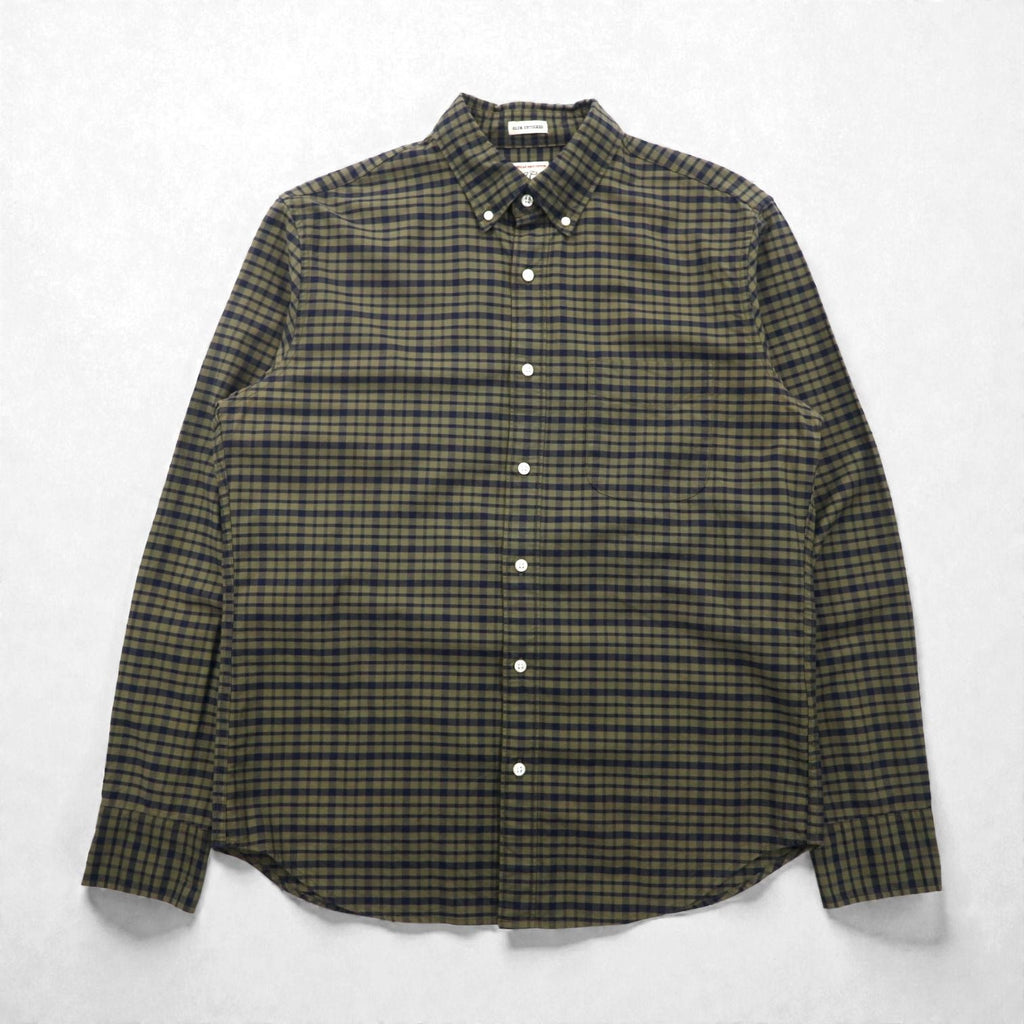 J.CREW アメリカンピマコットン ボタンダウン シャツ M カーキ チェック 胸ポケット SLIM UNTUCKED