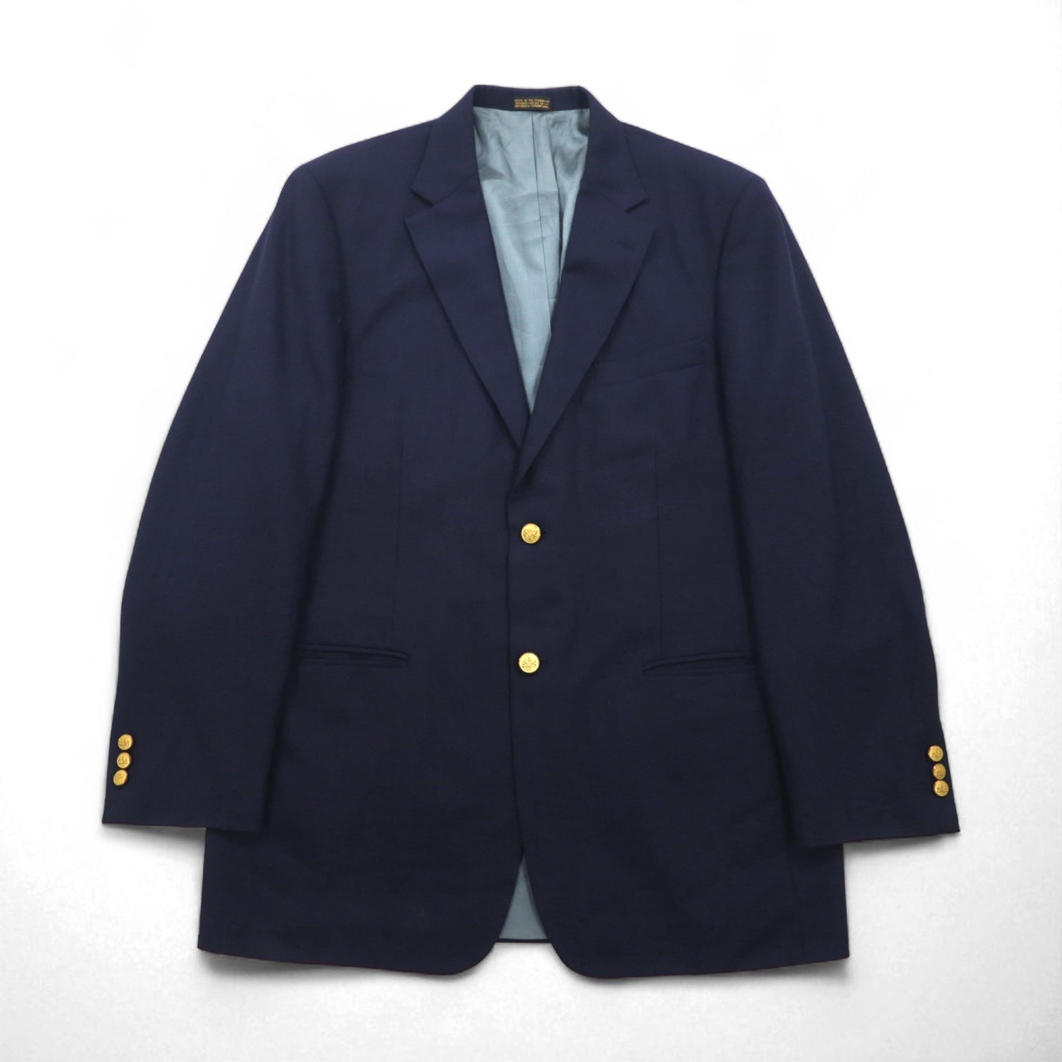 STAFFORD Blazer Blu Navy 2 Bottoni Giacca L Bottoni Dorati