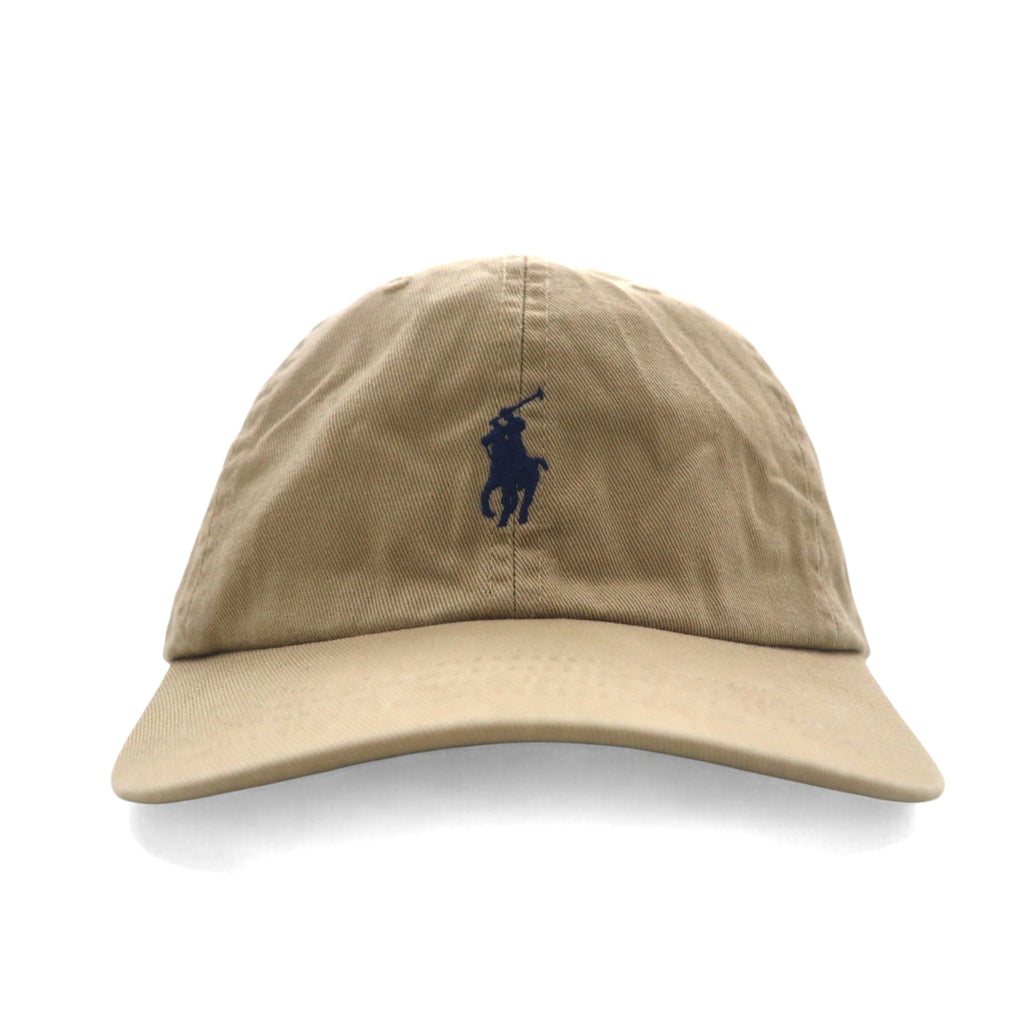 POLO RALPH LAUREN Cappellino 6 pannelli 53cm Beige Cotone Ricamo piccolo pony Nuovo con etichette