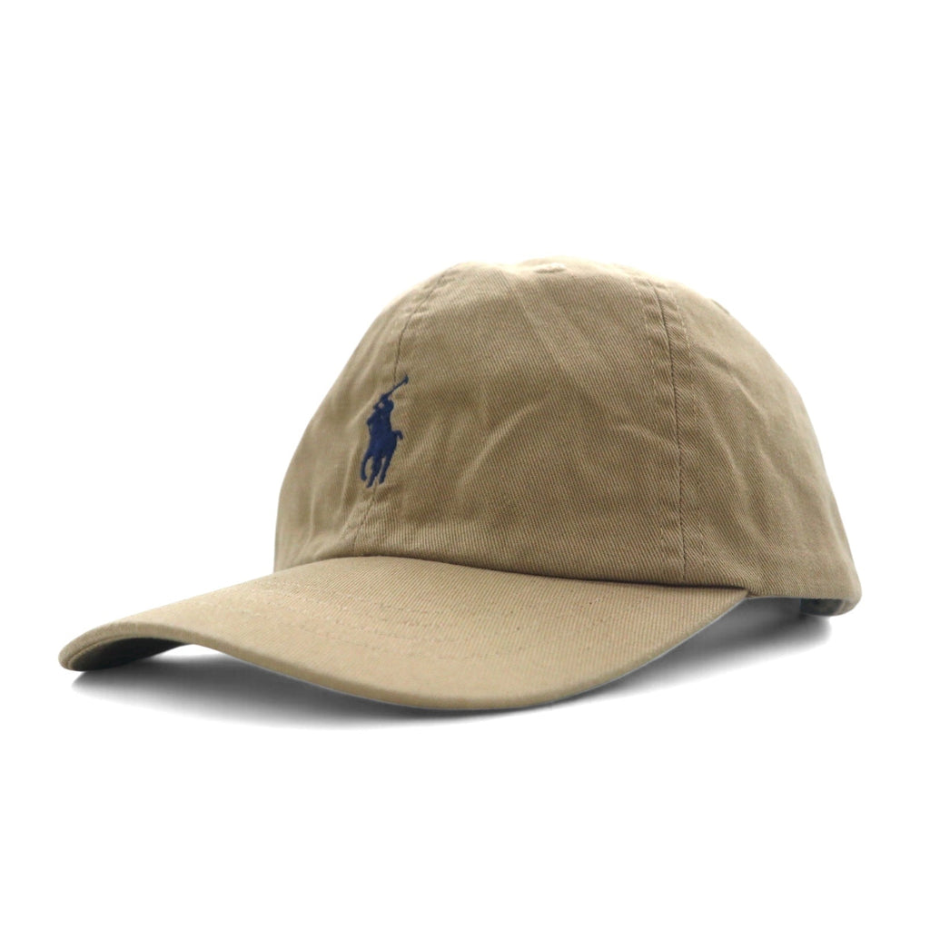 POLO RALPH LAUREN Cappellino 6 pannelli 53cm Beige Cotone Ricamo piccolo pony Nuovo con etichette