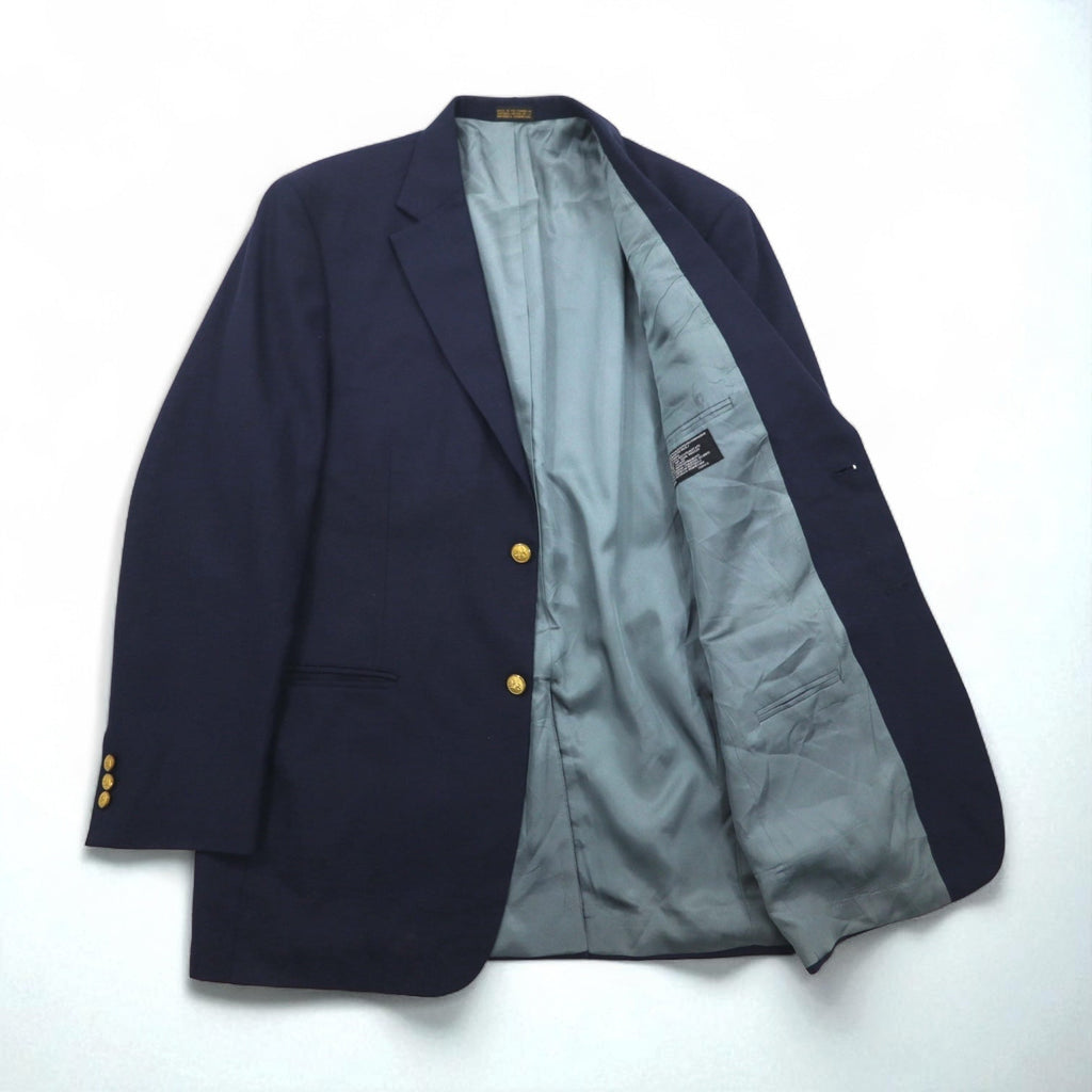 STAFFORD Blazer Blu Navy 2 Bottoni Giacca L Bottoni Dorati
