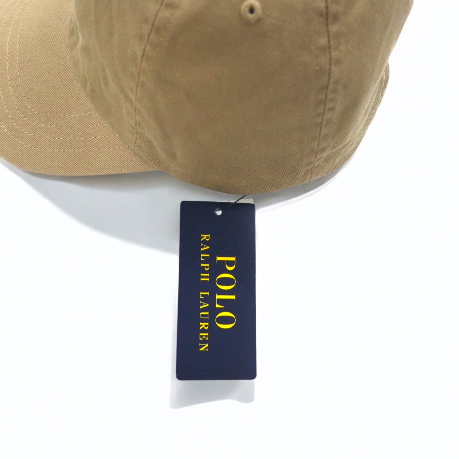 POLO RALPH LAUREN Cappellino 6 pannelli 53cm Beige Cotone Ricamo piccolo pony Nuovo con etichette