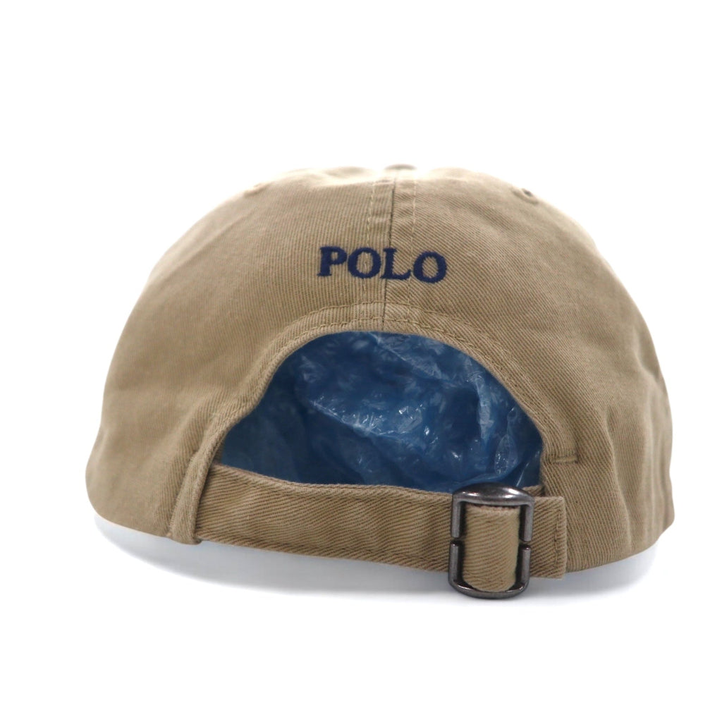 POLO RALPH LAUREN Cappellino 6 pannelli 53cm Beige Cotone Ricamo piccolo pony Nuovo con etichette