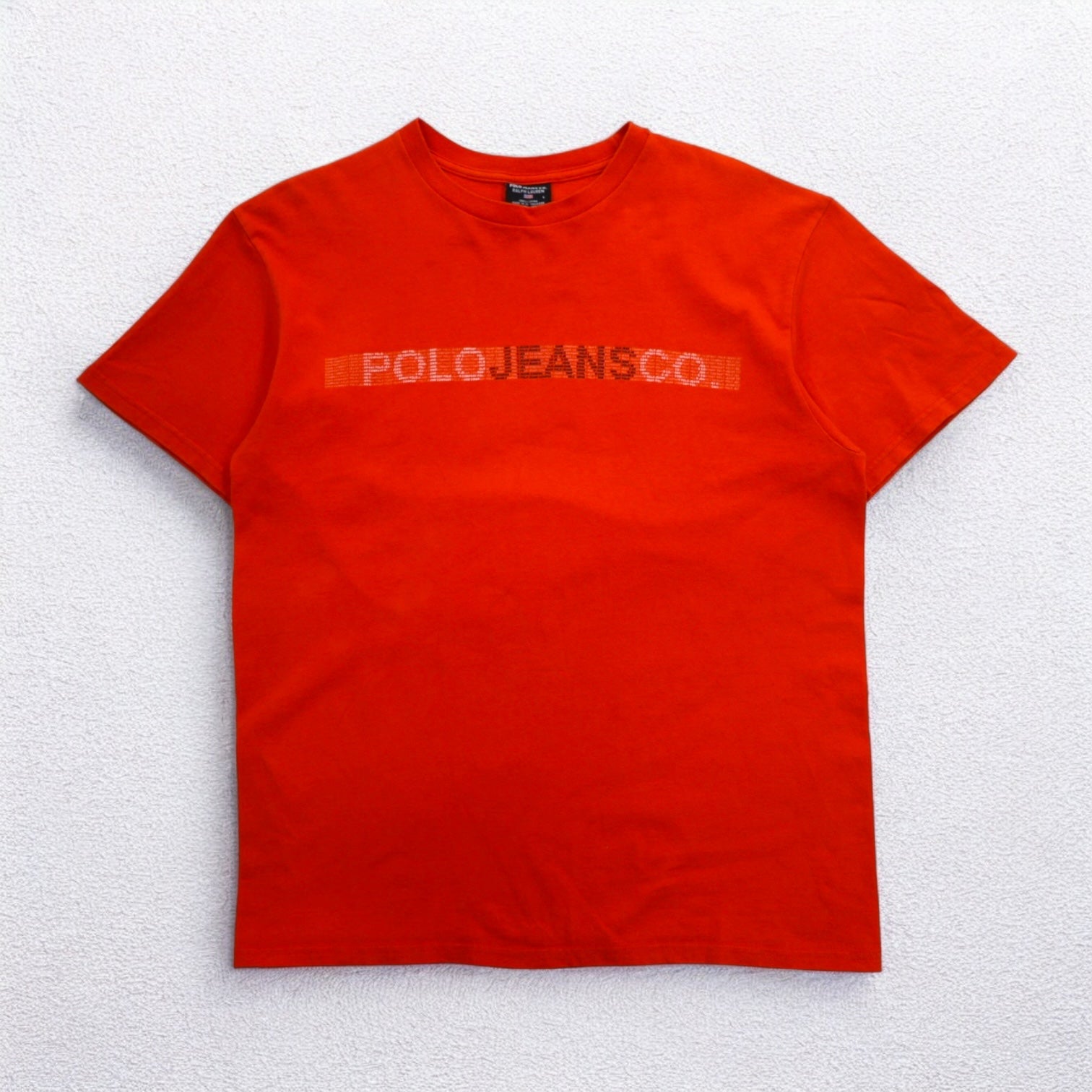 POLO JEANS CO. RALPH LAUREN T-shirt con stampa logo anni '90 L arancione cotone
