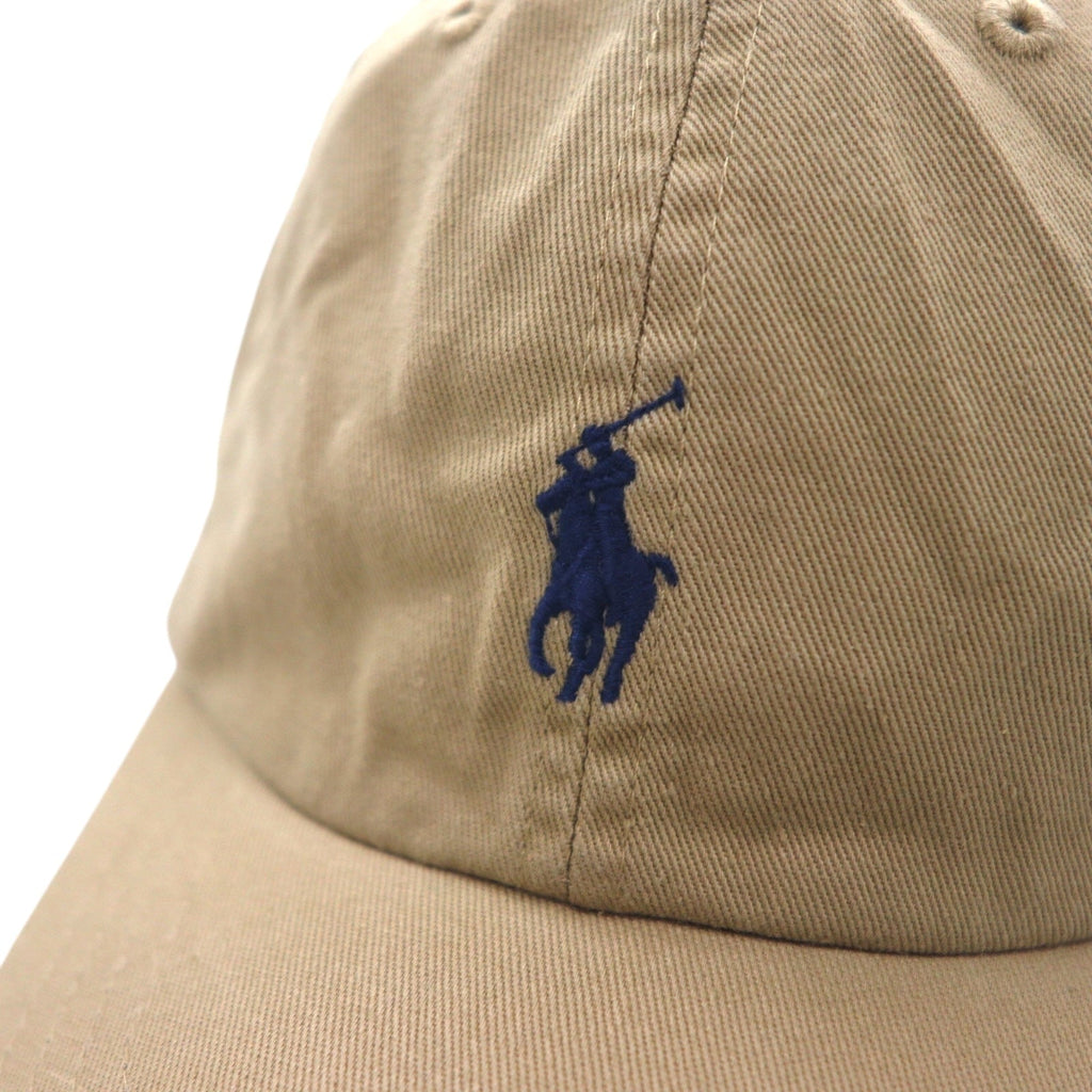 POLO RALPH LAUREN Cappellino 6 pannelli 53cm Beige Cotone Ricamo piccolo pony Nuovo con etichette
