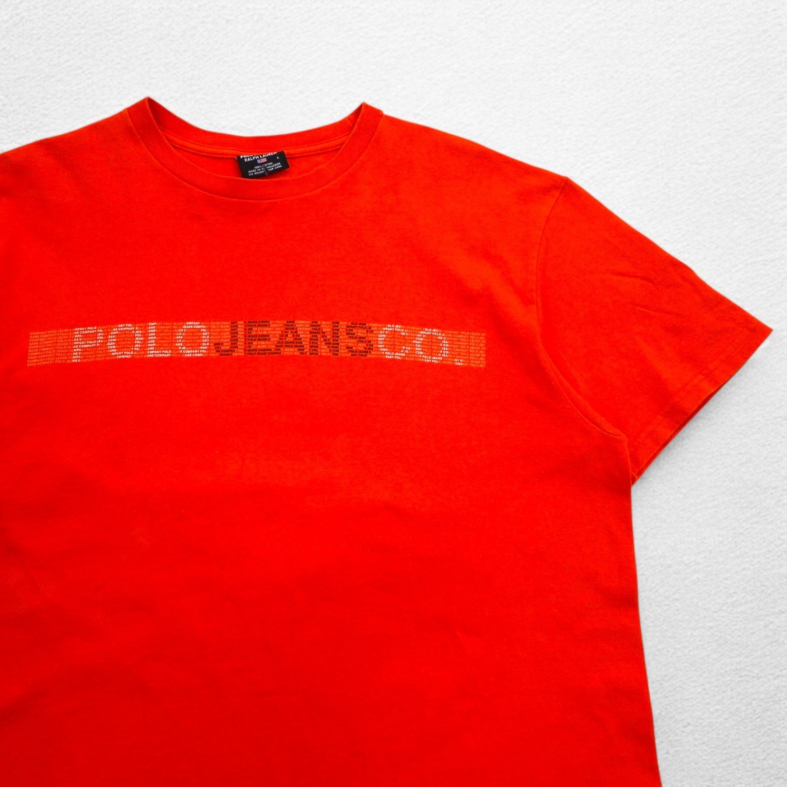 POLO JEANS CO. RALPH LAUREN T-shirt con stampa logo anni '90 L arancione cotone