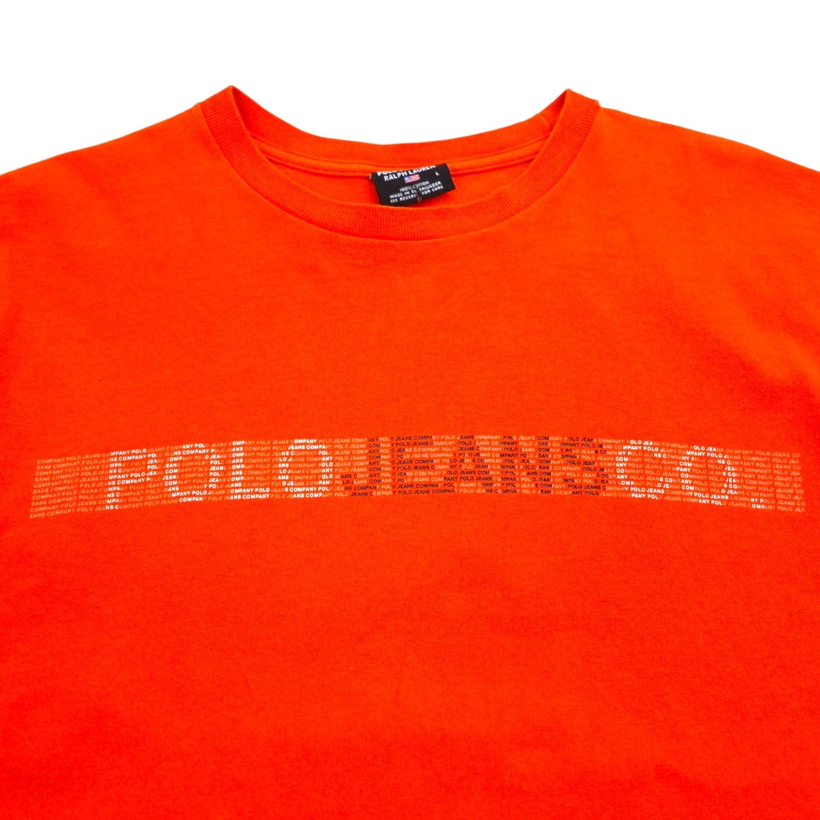 POLO JEANS CO. RALPH LAUREN T-shirt con stampa logo anni '90 L arancione cotone