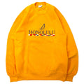 Crazy Shirts USA製 90年代 刺繍 スウェット S イエロー コットン 裏起毛 HONOLULU