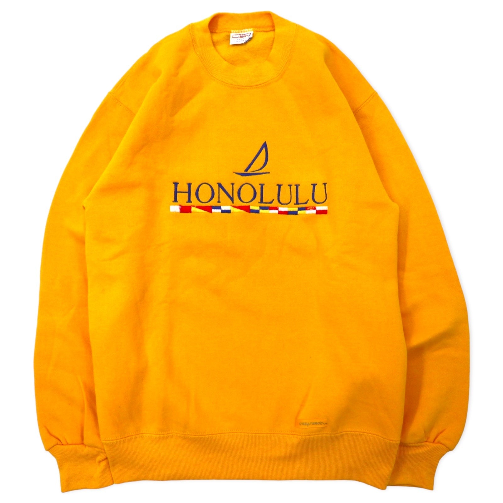 Crazy Shirts USA 90s ricamo felpa S giallo cotone felpato HONOLULU