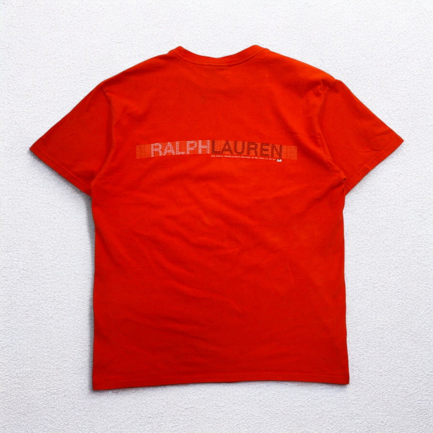POLO JEANS CO. RALPH LAUREN T-shirt con stampa logo anni '90 L arancione cotone