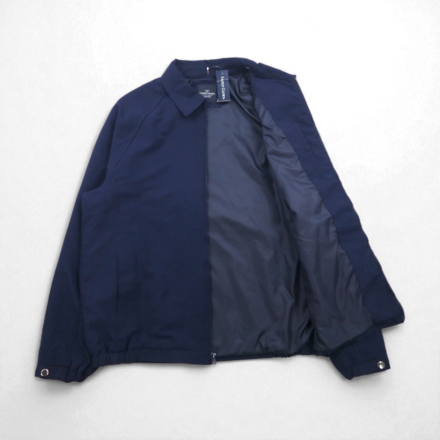 FADED GLORY Giacca Harrington swingtop L blu marino poliestere Nuovo con etichette