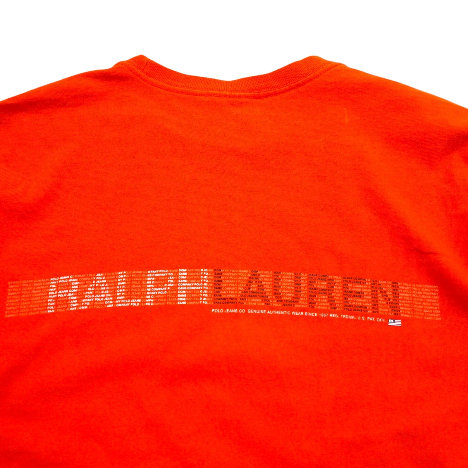 POLO JEANS CO. RALPH LAUREN T-shirt con stampa logo anni '90 L arancione cotone