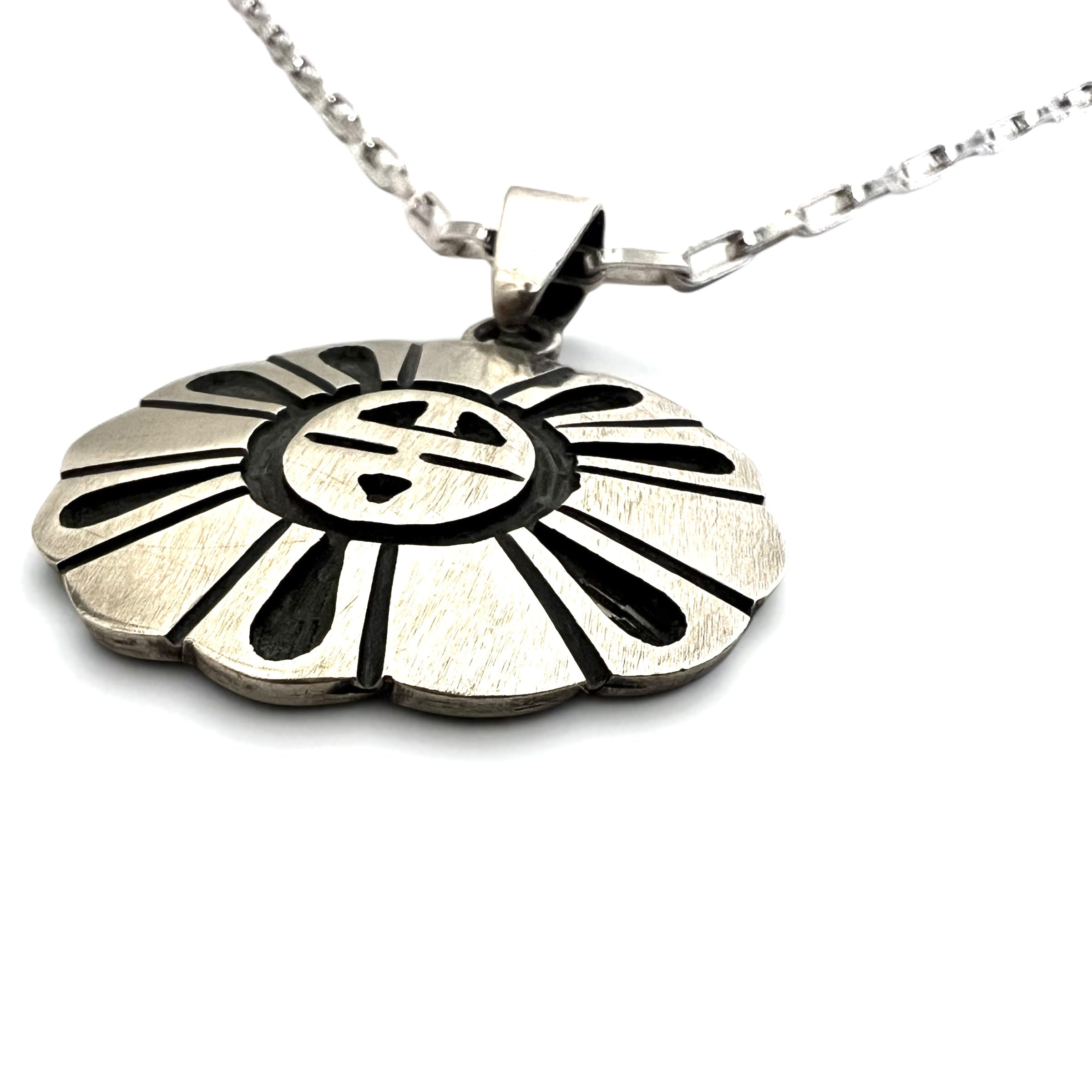 Hopi Vintage Indian Jewelry Necklace - Collana Hopi tribale in argento 925 con sole e gioielli indiani