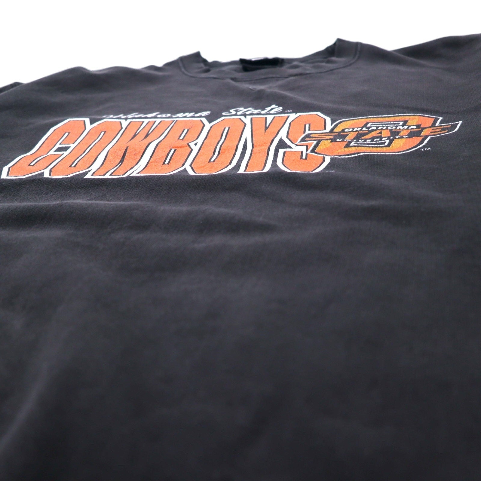 STARTER Anni '90 College Print Felpa XL Nera Cotone NCAA Oklahoma COWBOYS Taglia Grande