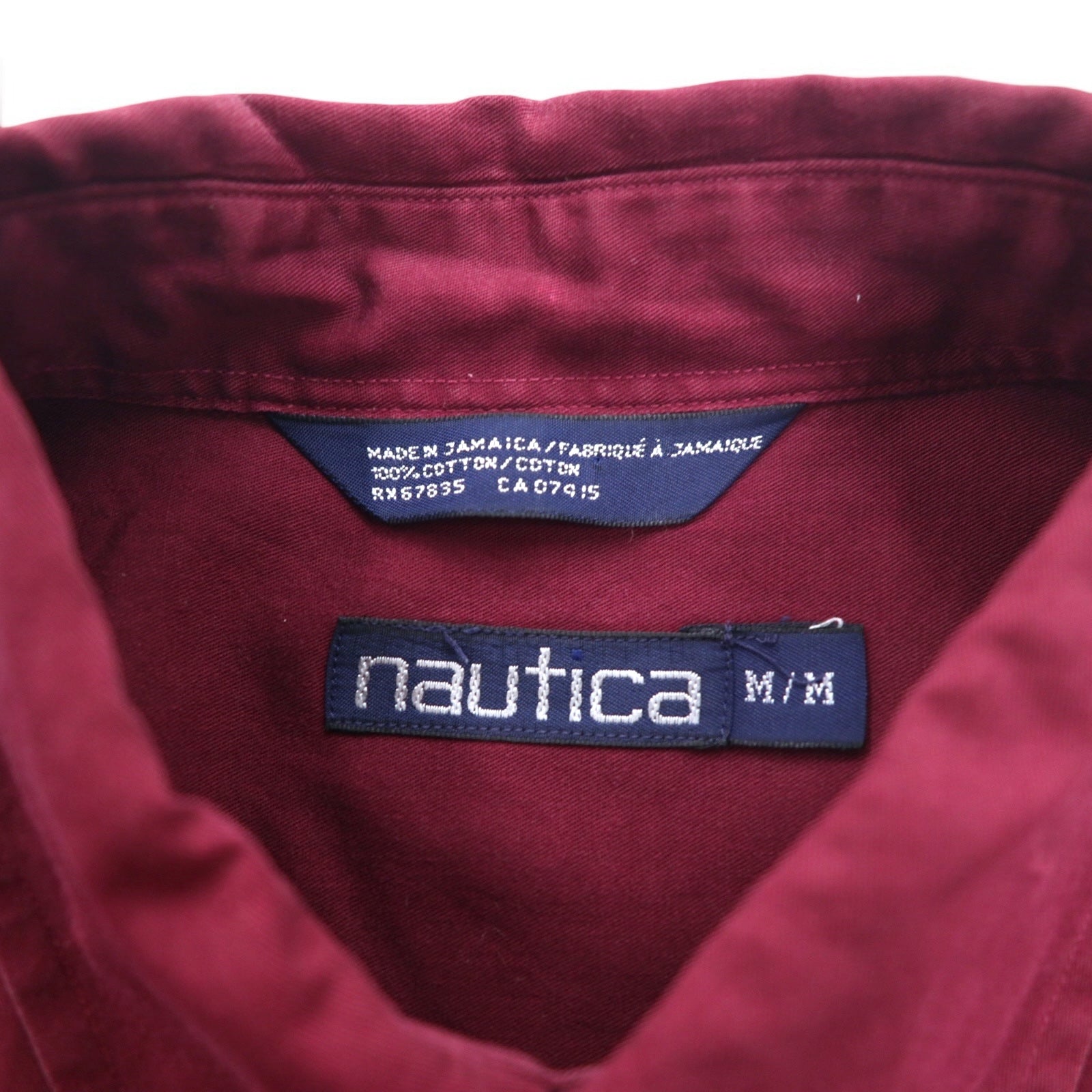 Nautica anni '90 camicia button-down XL bordeaux cotone made in Jamaica