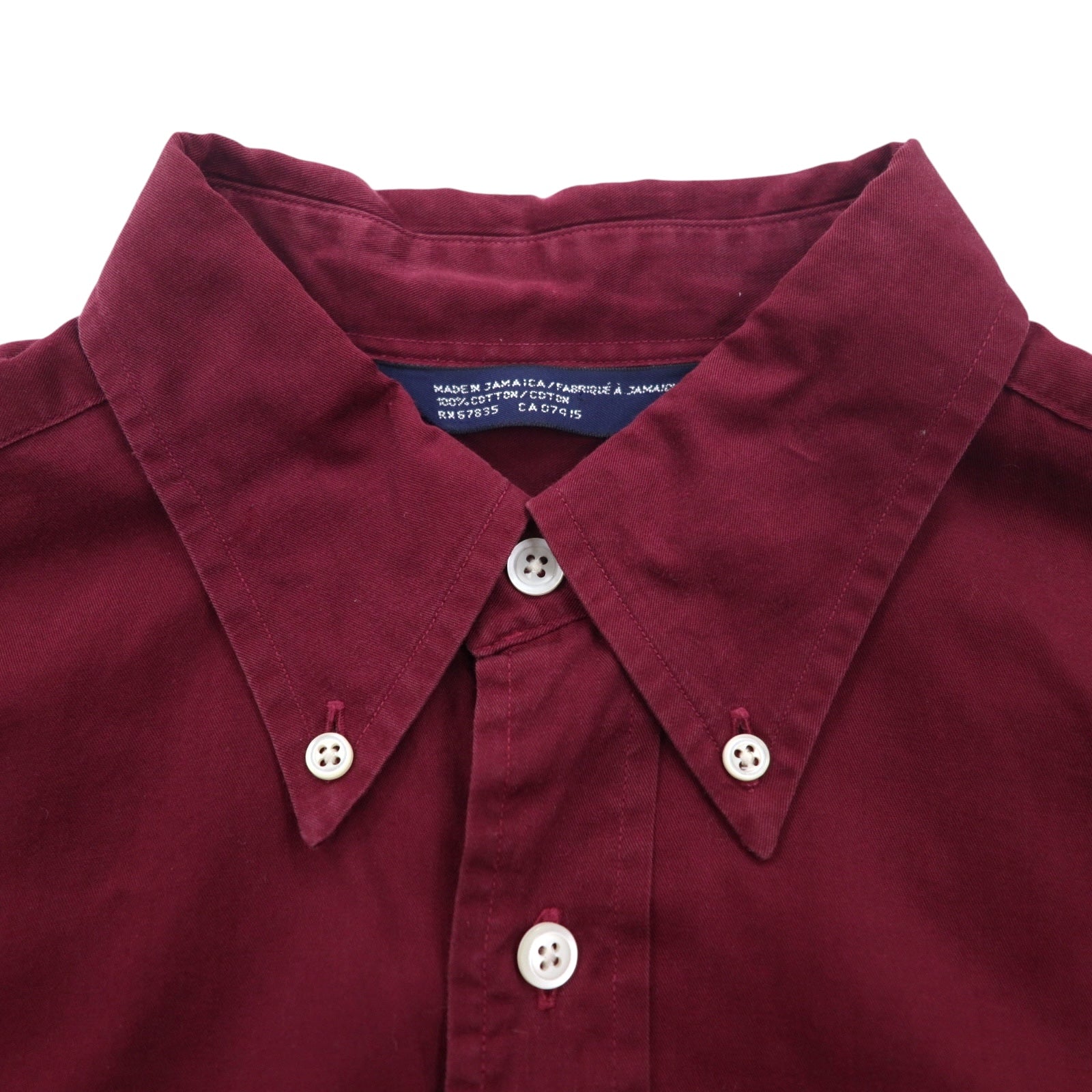 Nautica anni '90 camicia button-down XL bordeaux cotone made in Jamaica