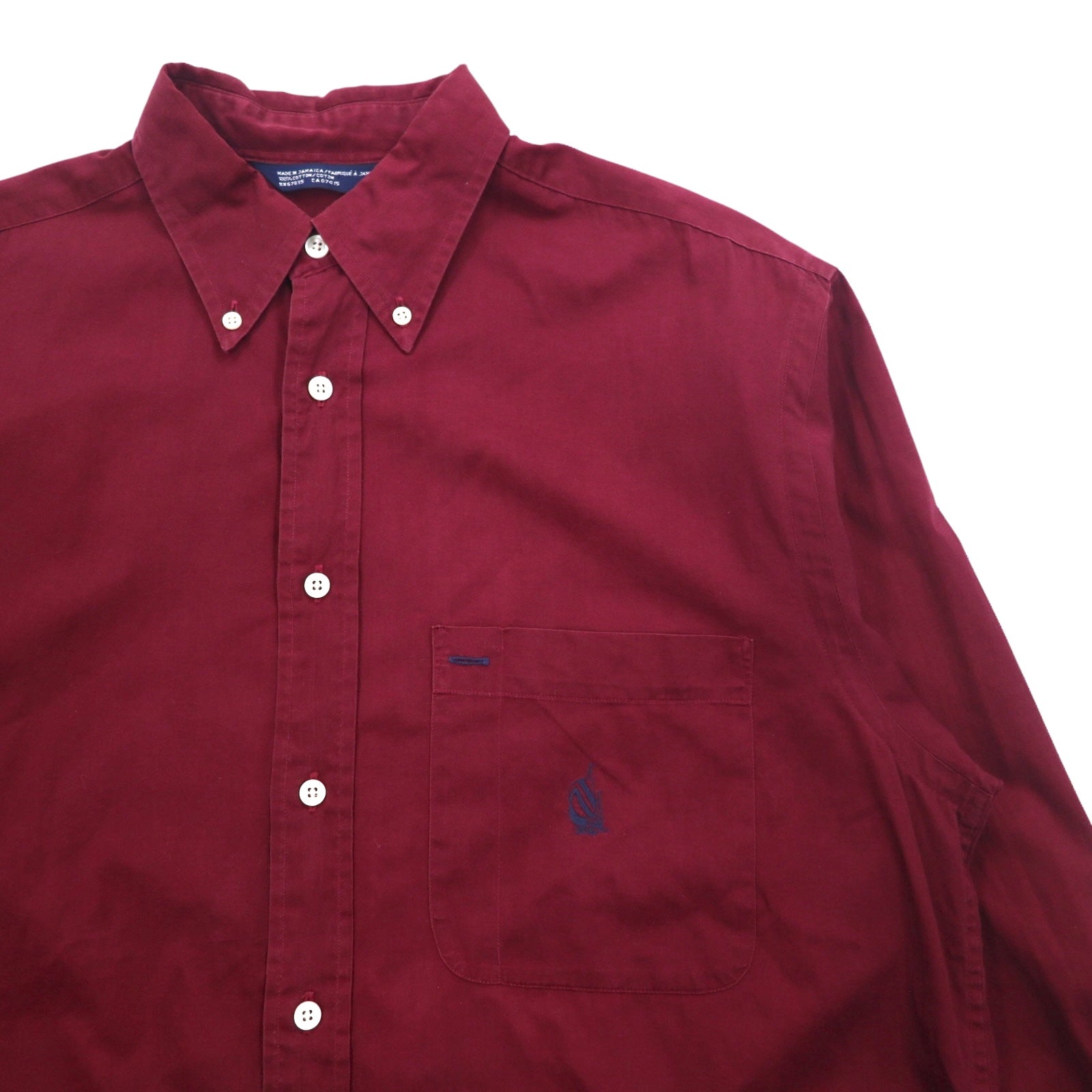 Nautica anni '90 camicia button-down XL bordeaux cotone made in Jamaica
