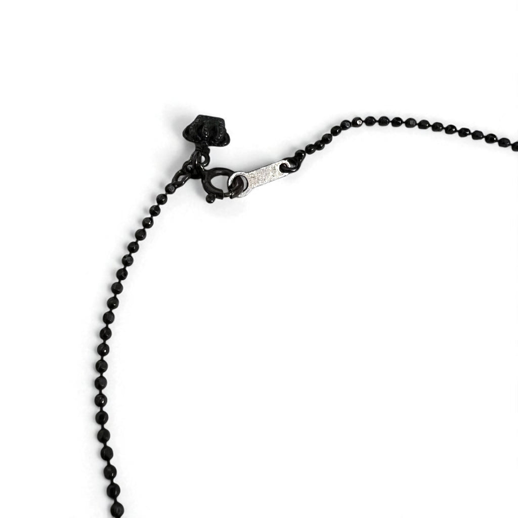 Justin Davis ナチュラル NATURAL スカル ネックレス BLACK SPINEL WHITE TOPAZ シルバー925 ボールチェーン