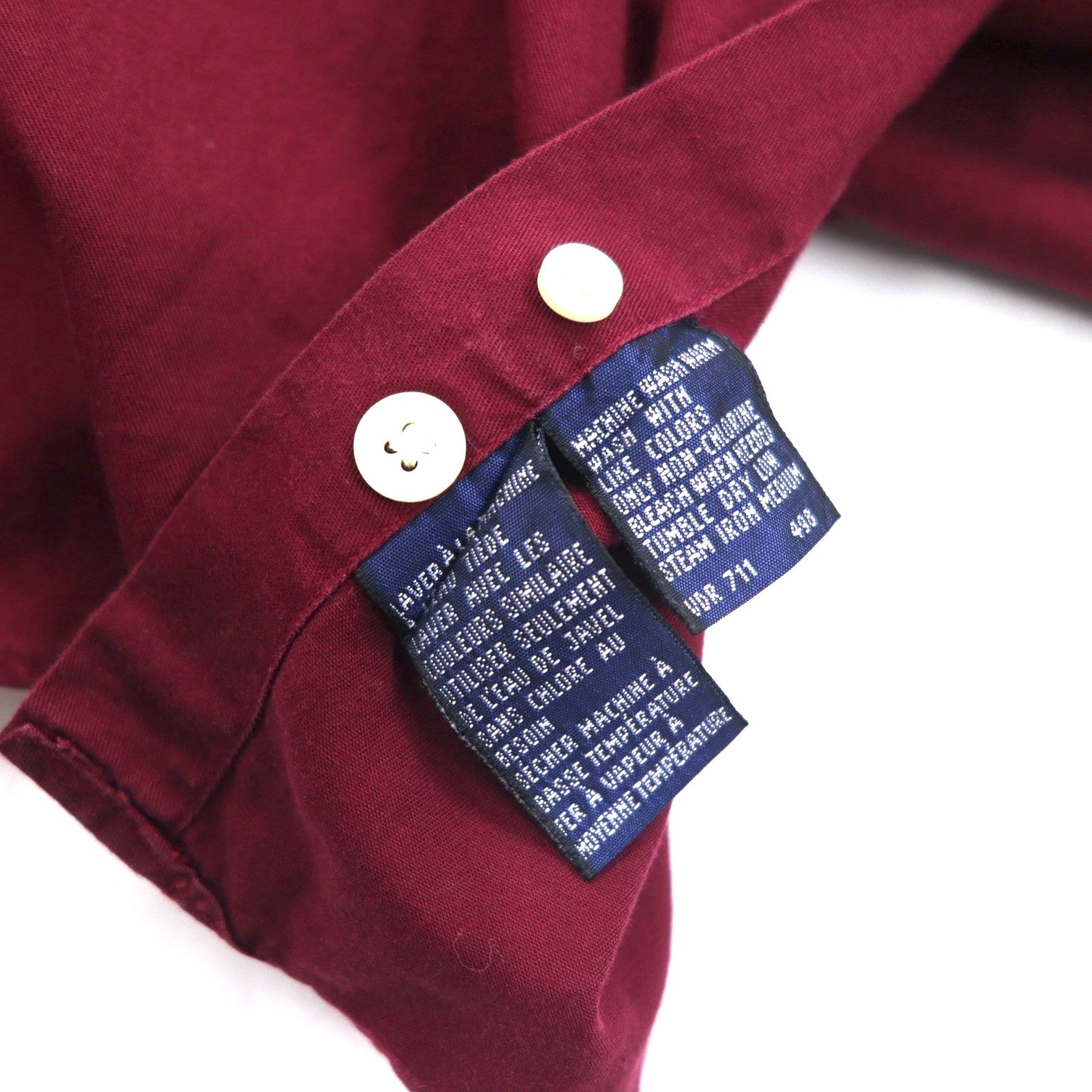 Nautica anni '90 camicia button-down XL bordeaux cotone made in Jamaica
