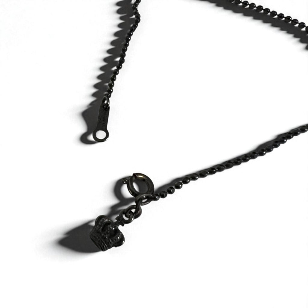 Justin Davis ナチュラル NATURAL スカル ネックレス BLACK SPINEL WHITE TOPAZ シルバー925 ボールチェーン