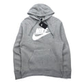 NIKE Felpa con cappuccio pullover stampa logo Swoosh M grigia NSW CLUB HOODIE BV2973-063 Made in Pakistan Articolo nuovo