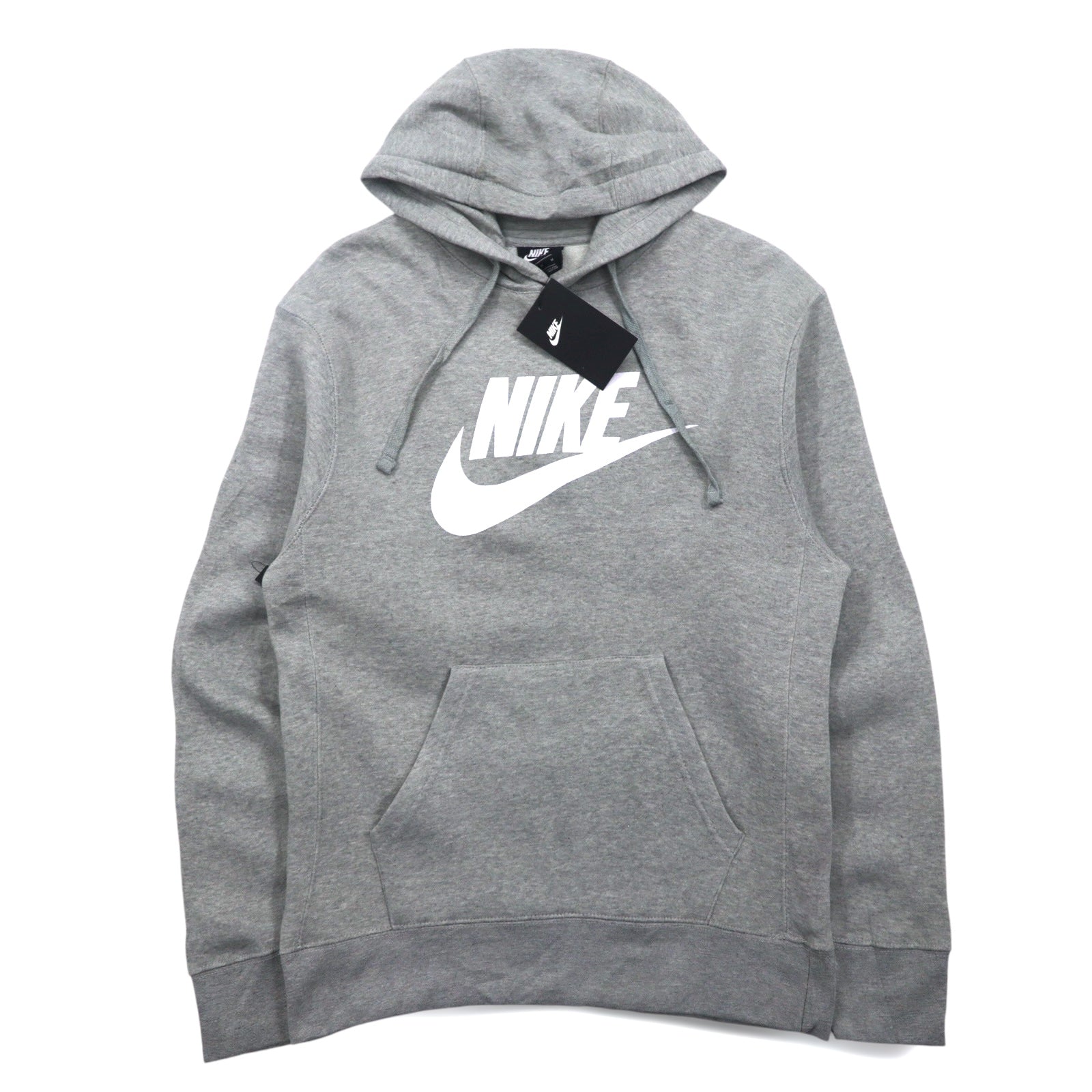NIKE Felpa con cappuccio pullover stampa logo Swoosh M grigia NSW CLUB HOODIE BV2973-063 Made in Pakistan Articolo nuovo