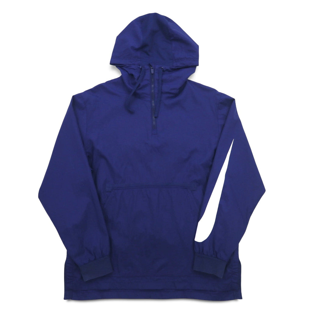 NIKE ハーフジップ アノラックパーカー M ネイビー 袖ロゴ スウォッシュ NSW JKT HD WVN PKBL 833867-429