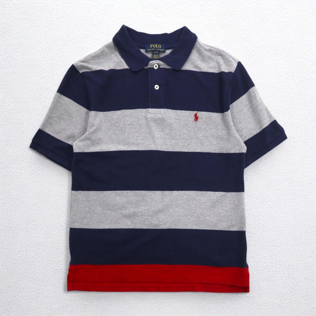 Polo Ralph Lauren Polo a righe L Grigio navy Cotone Piquet Ricamo piccolo pony