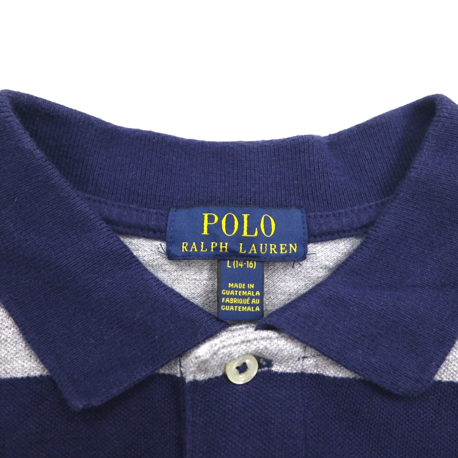 Polo Ralph Lauren Polo a righe L Grigio navy Cotone Piquet Ricamo piccolo pony