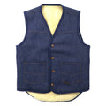 ROEBUCKS (Sears) Gilet di jeans con fodera in pile anni '80, taglia S, blu, cotone, 2 tasche