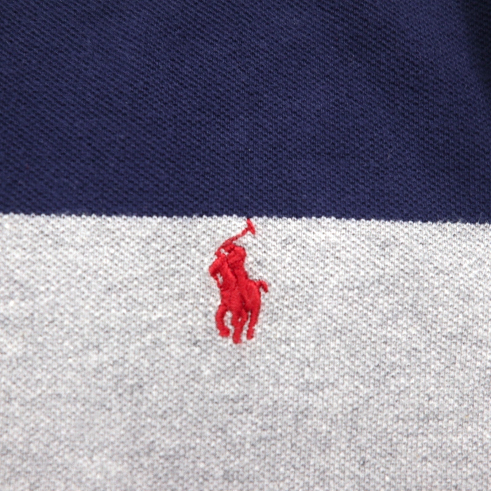 Polo Ralph Lauren Polo a righe L Grigio navy Cotone Piquet Ricamo piccolo pony