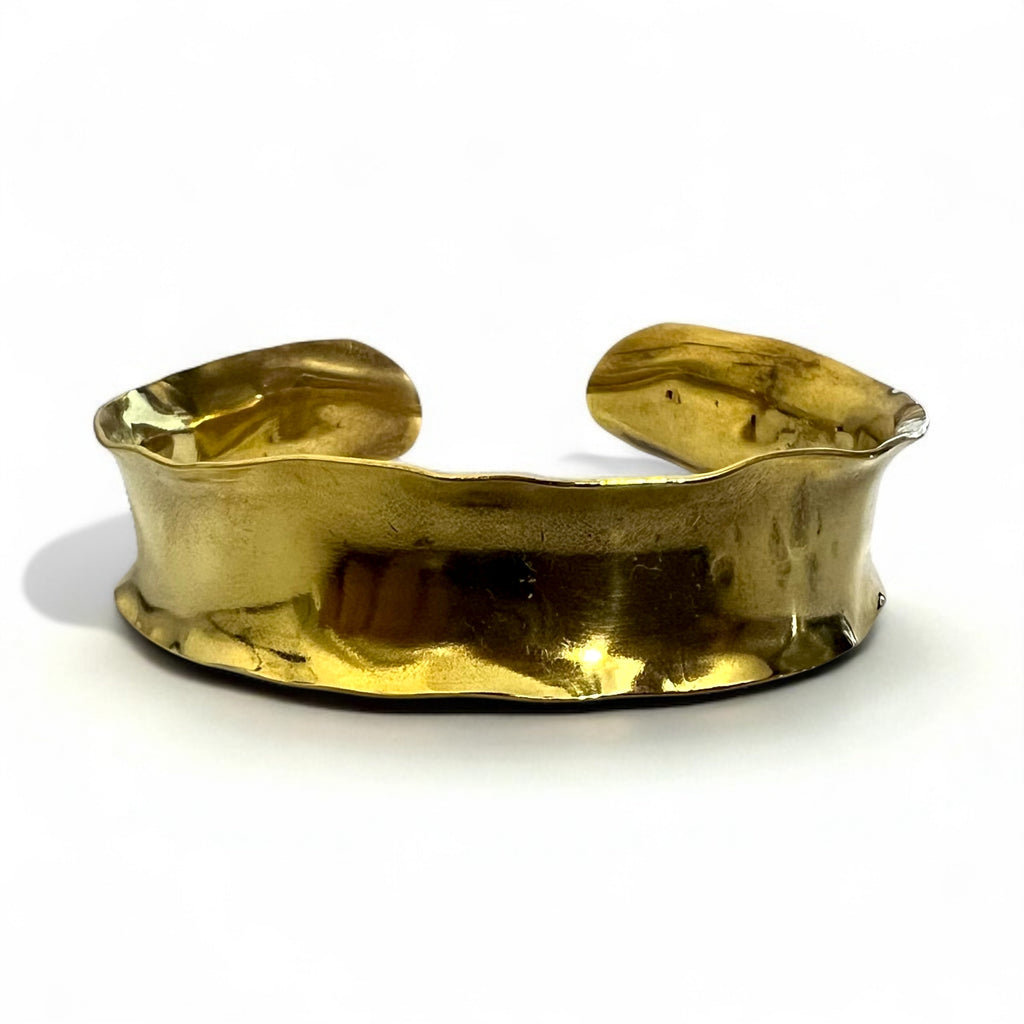 GAIJIN MADE (Hollywood Ranch Market) Bracciale rigido largo in ottone dorato in metallo