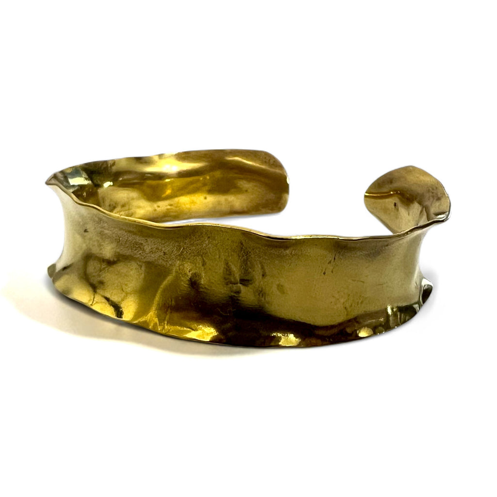 GAIJIN MADE (Hollywood Ranch Market) Bracciale rigido largo in ottone dorato in metallo